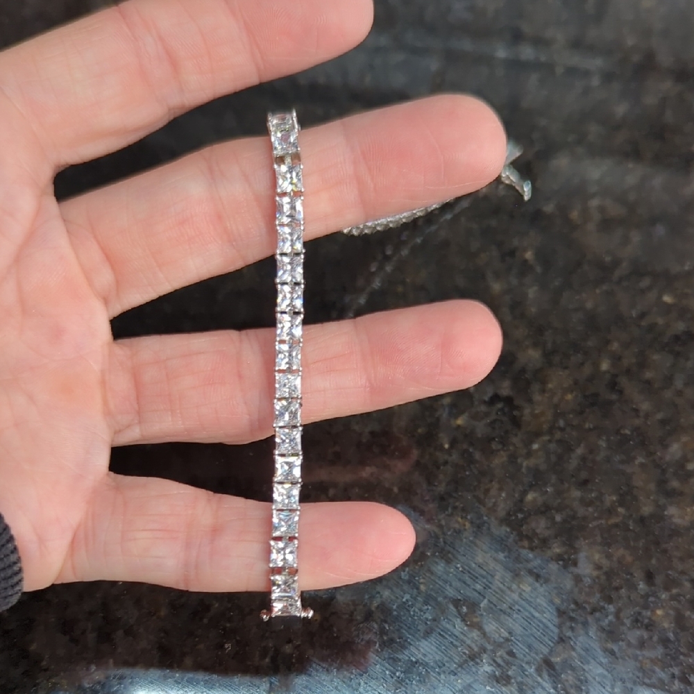 Elegant 926 Silver White Crystal Bracelet